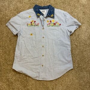 Vintage embroidered button down